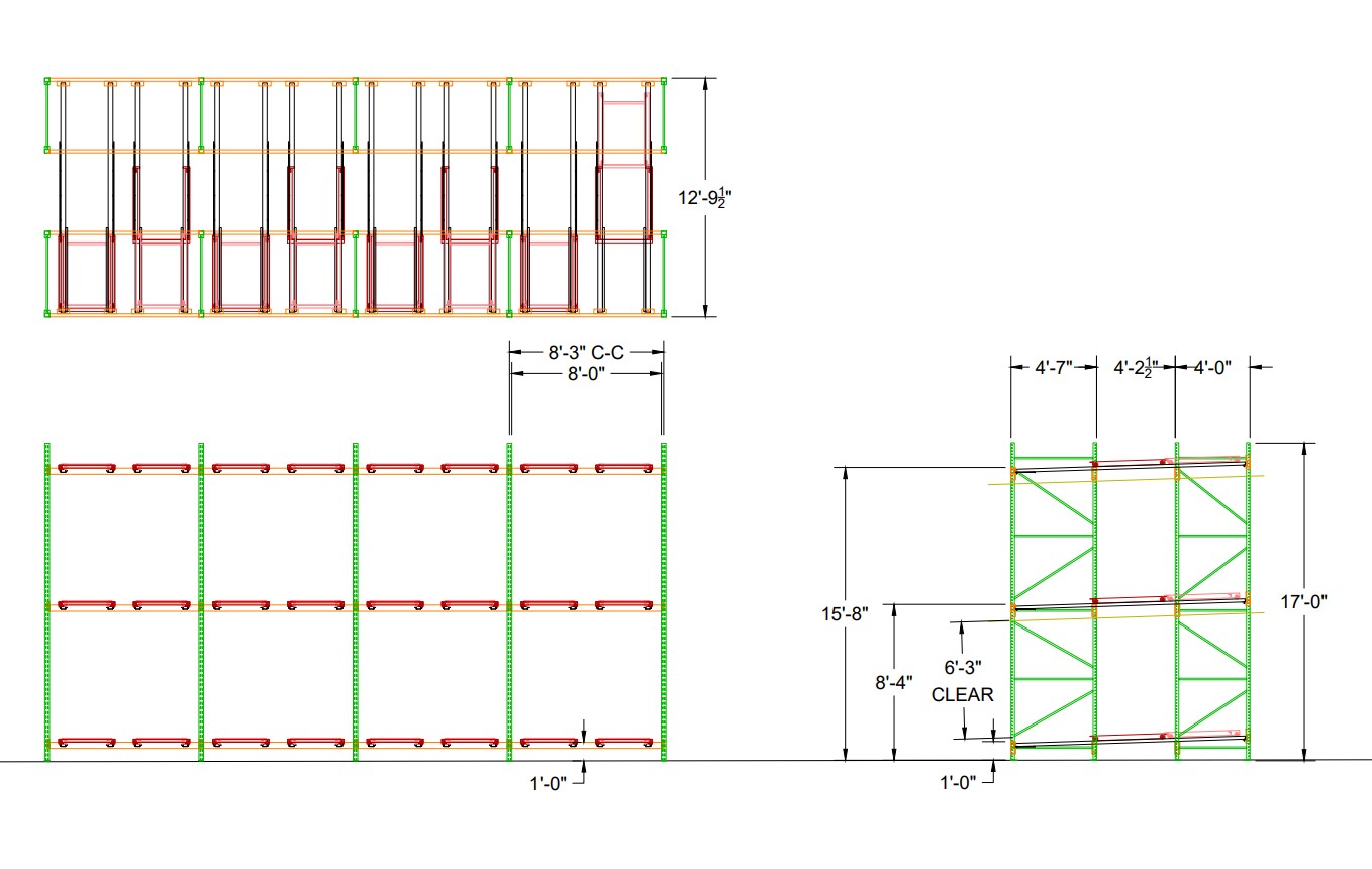 Ridg-U-Rak Push Back Pallet Racking