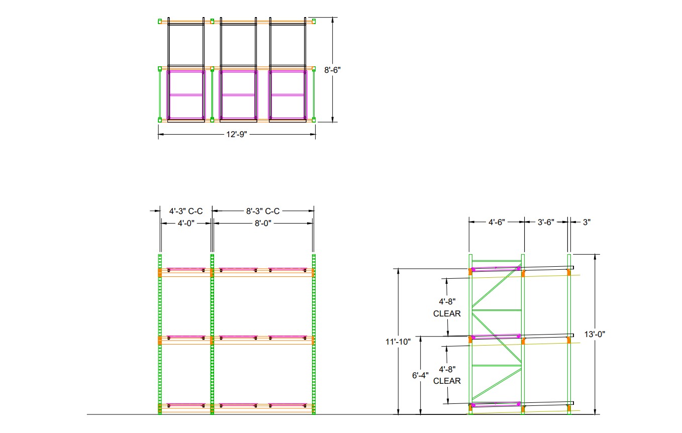 T-Bolt Push Back Pallet Racking